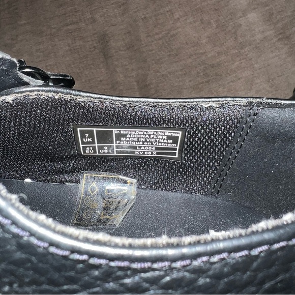 DR MARTENS BLACK ADDINA FLOWER BUCKLE LEATHER PLATFORM SHOES 9USW 7Uk /41EU - Picture 7 of 8